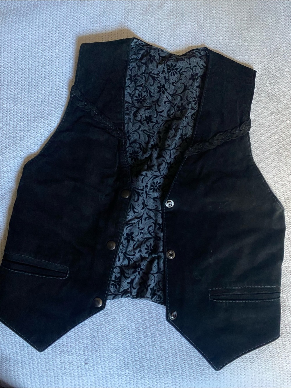 Vintage Black Suede Vest